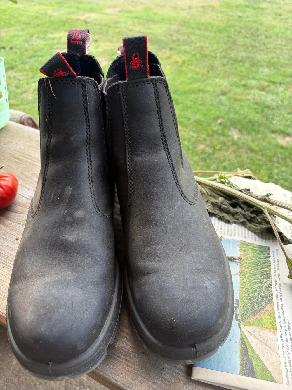 Men's Slip-On redback Work Chelsea Boots - Black